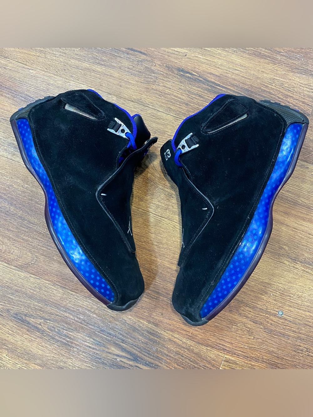 Nike Air Jordan 18 OG 2003 Black Sport Royal Size 10 Rare Vintage Read